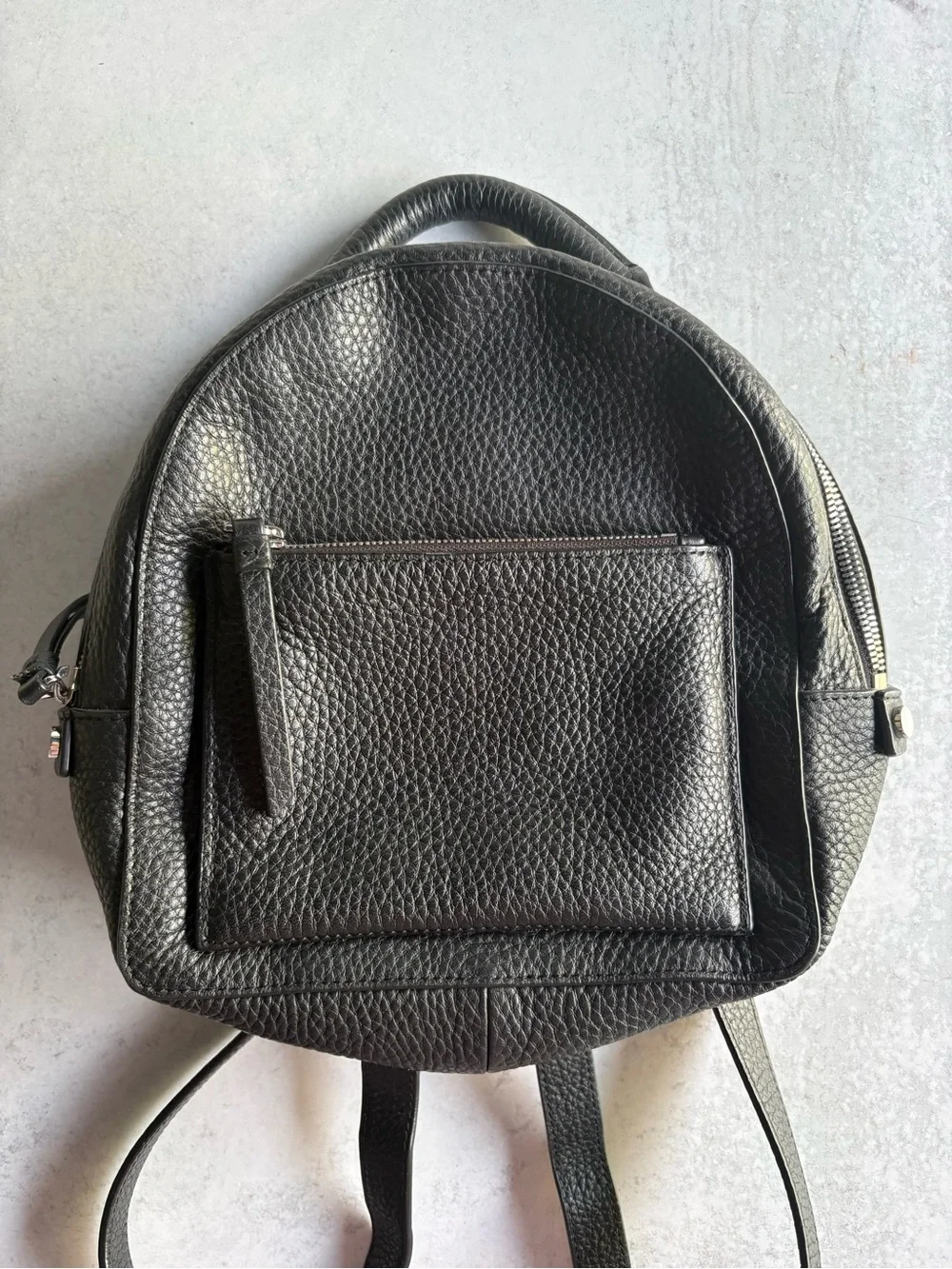 & Other Stories Black Genuine Leather Mini Backpack